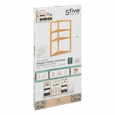 Lab n`Modul bambusová rohová koupelnová police 3patrová skandinávský styl